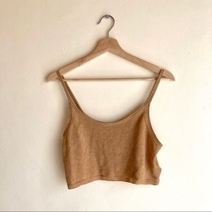 Free People Linen Blend Crop Top / Camisole - XS